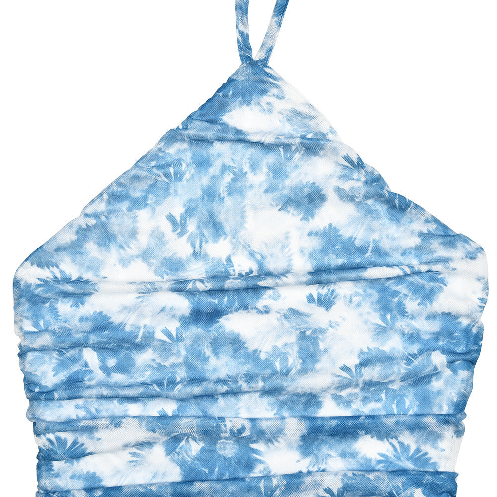 Women's Elegant Halter Printed Slim Fit Dress