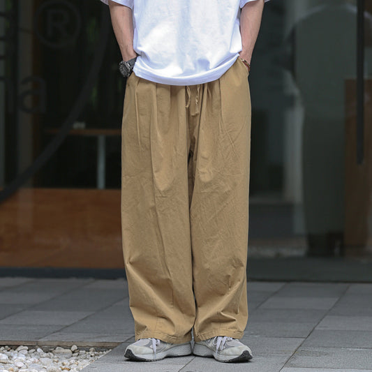 Men's Solid Color Casual Sports Elastic Waist Sports Cargo Trousers