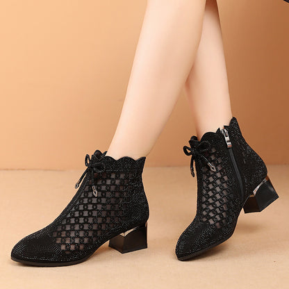 Women's Summer Soft Bottom Cutout Mesh Ankle Boots