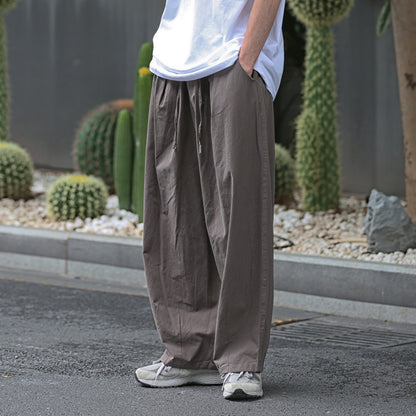 Men's Solid Color Casual Sports Elastic Waist Sports Cargo Trousers