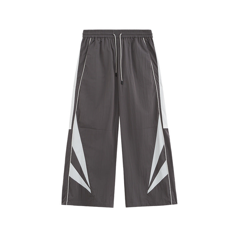 Men's Loose Leisure Sports Side Stripe Wide Leg Pants