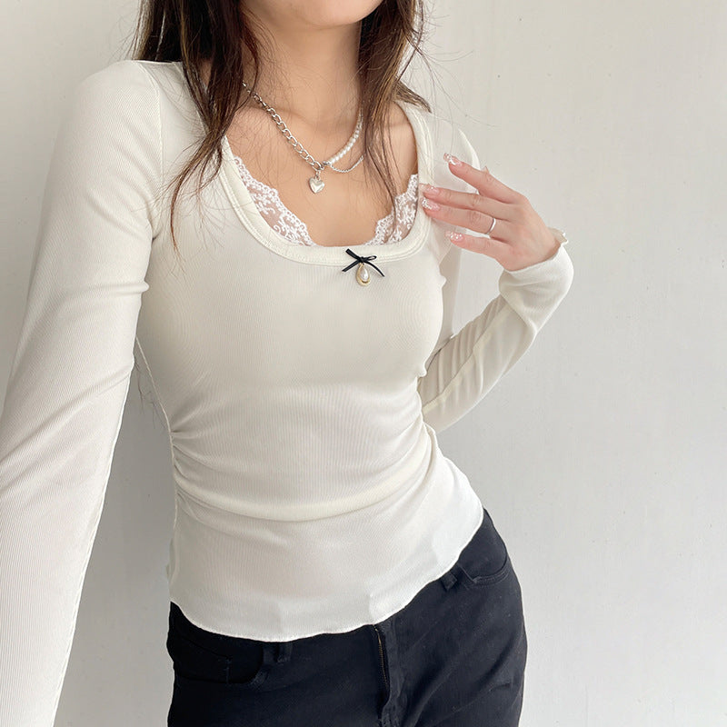 Solid Color Long-sleeved T-shirt Bottoming Shirt