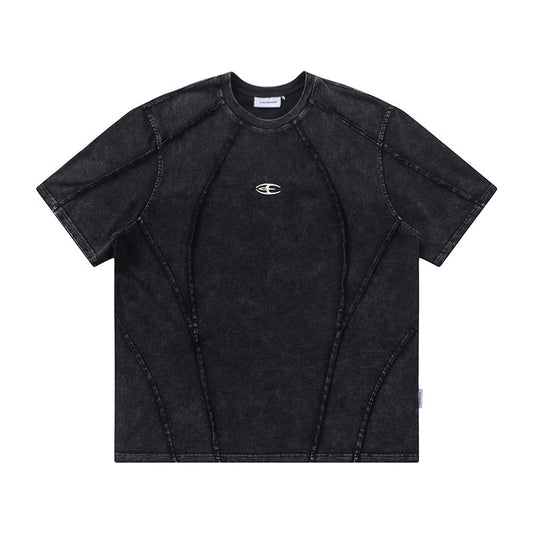 Men's Fashion Casual Split Stitching Edging Short-sleeved T-shirt