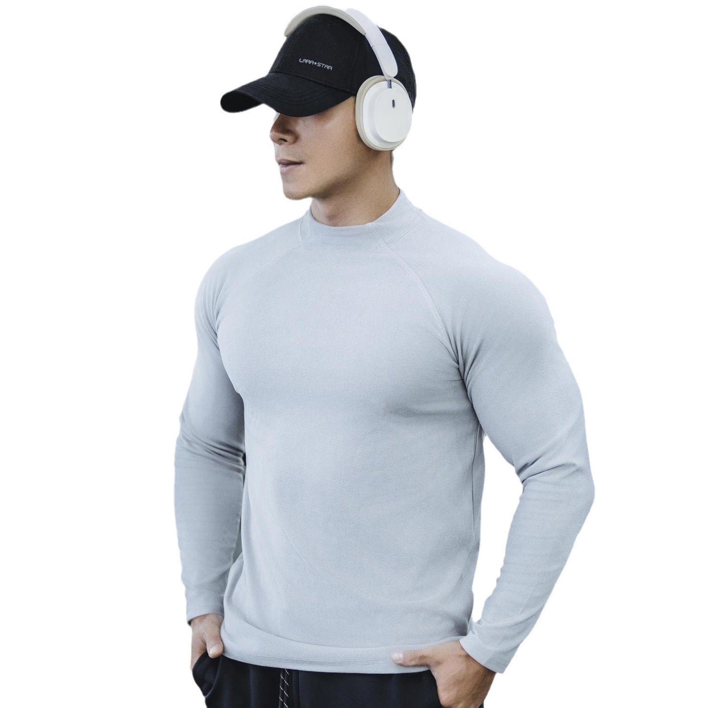 Men's Dralon Thermal Slim Fit Half-high Collar Long Sleeves Top