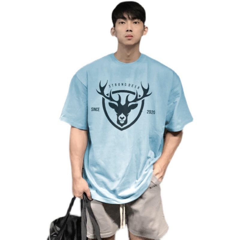 Printed Loose Leisure Sports Short Sleeve T-shirt