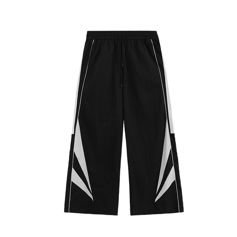 Men's Loose Leisure Sports Side Stripe Wide Leg Pants