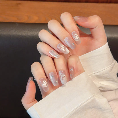 Heart embossed nail