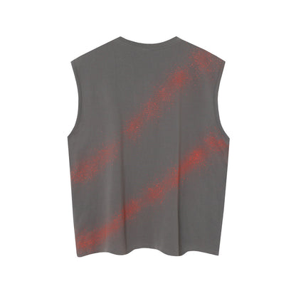 Broken Glass Letter Printed Waistcoat