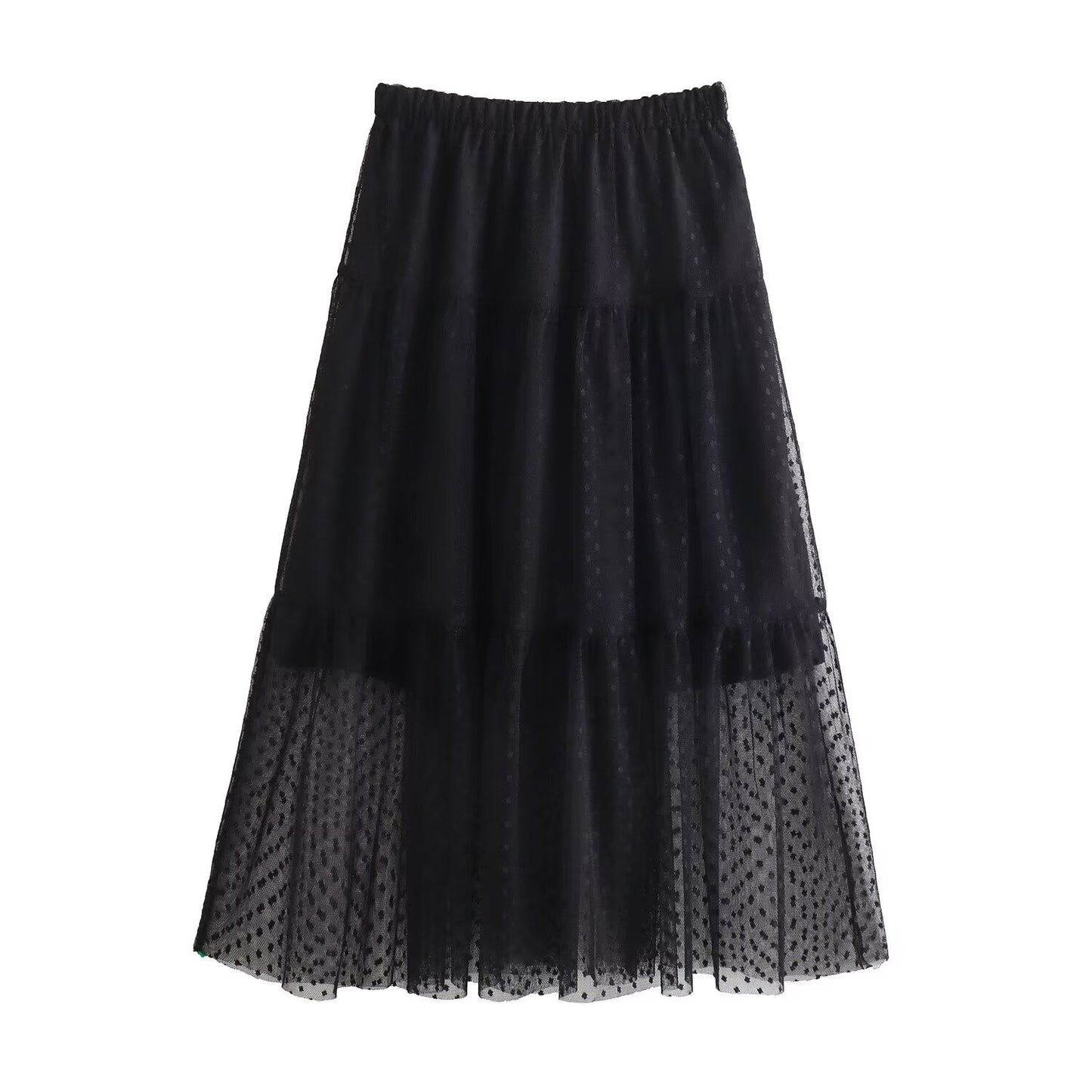 Women's Dot Mesh Sling High Waist Skirt Suit
