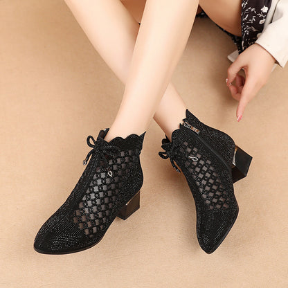 Women's Summer Soft Bottom Cutout Mesh Ankle Boots