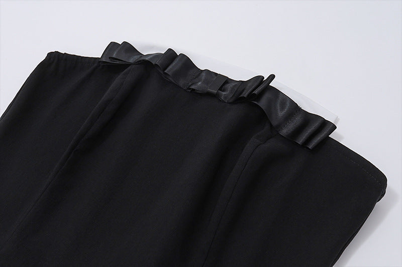 Contrast Color Tube Top Vest Sheath Skirt Outfit Women