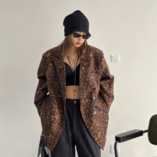 Women's Fashion Chill Out Leopard Print Blazer