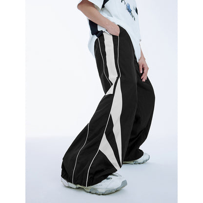 Men's Loose Leisure Sports Side Stripe Wide Leg Pants