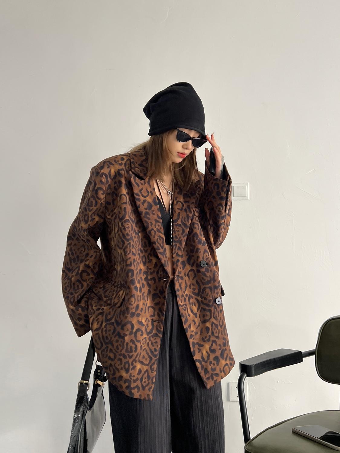 Women's Fashion Chill Out Leopard Print Blazer