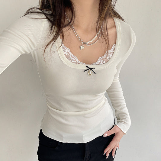 Solid Color Long-sleeved T-shirt Bottoming Shirt