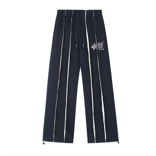 Simple Embroidered Lettered Casual Trousers For Men